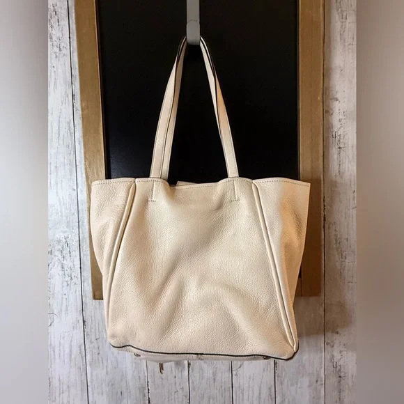 Aimee Kestenberg Leather Shoulder Bag Tote Purse Cream and Copper Lining - Picture 10 of 15